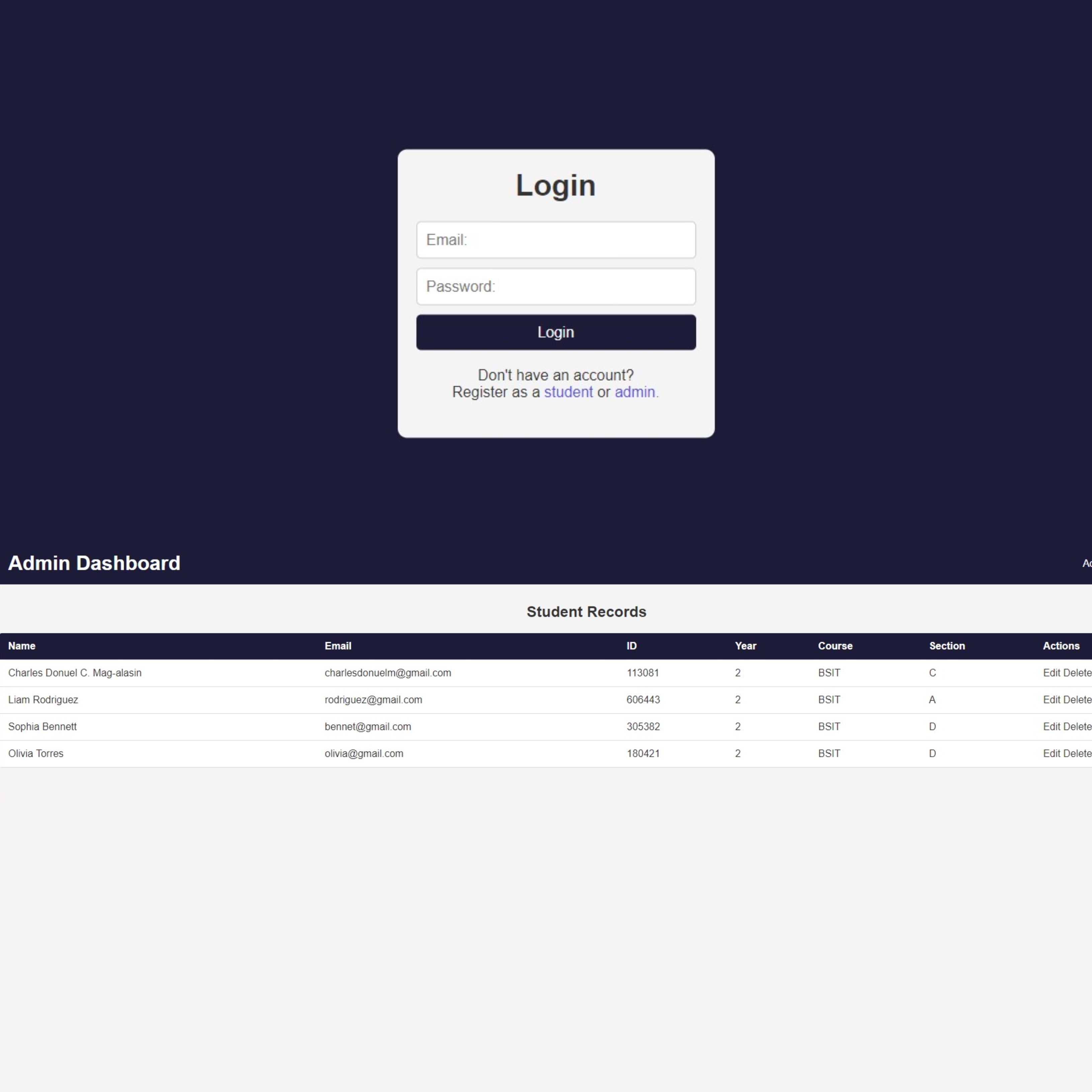 Student Management System Project